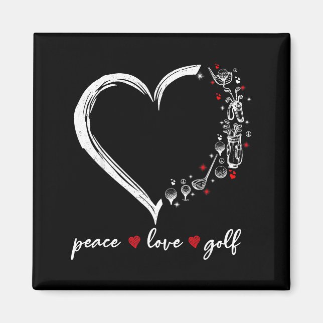 Heart Peace Love Golf Player Srt Lovers Outfit Wom Magnet (Vorne)