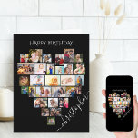 Heart Photo Collage Script Name Birthday Card Karte<br><div class="desc">Say Happy Birthday with a love heart photo collage, personalized birthday card. The photo template is set up for you to add your pictures, working in rows from top to bottom. The photo collage holds 29 photos which are displayed in a mix of portrait, landscape and square / instagram formats....</div>
