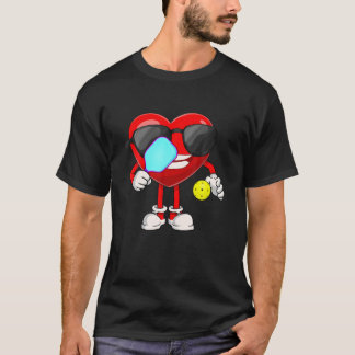 Heart Pickleball Lover Valentine's Day Kids Boys T-Shirt