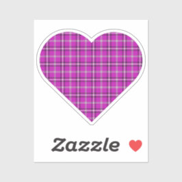 Heart Plaid Pink Purple Black Aufkleber