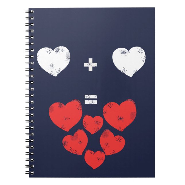 Heart Plus Heart Liebe Match Notebook Notizblock (Vorderseite)