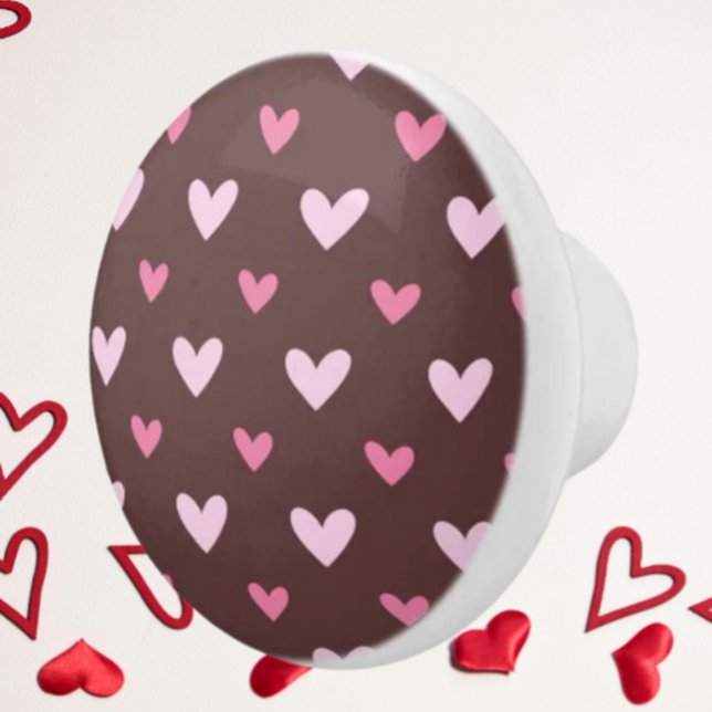 Heart Pop Ceramic Knob – Pink on Chocolate Keramikknauf (Von Creator hochgeladen)