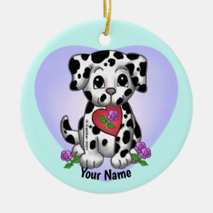 Heart Puppy Dog Keramik Ornament