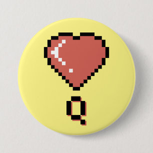 Heart Queen Black Kontur Button