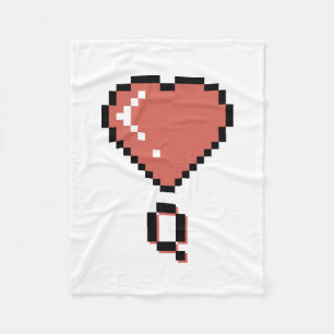 Heart Queen Black Kontur Fleecedecke