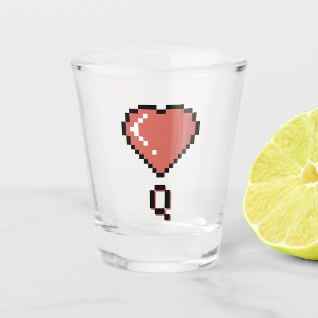 Heart Queen Black Kontur Schnapsglas (Vorderseite)