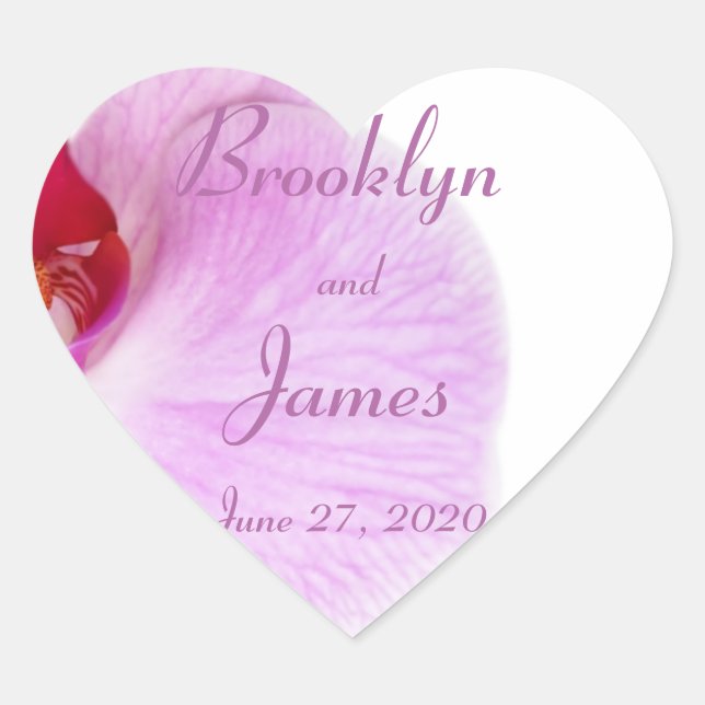 Heart Radiant Orchid Wedding Stickers (Vorderseite)