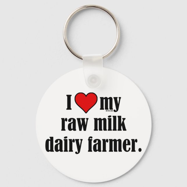 Heart Raw Milk Bauer Schlüsselanhänger (Vorderseite)