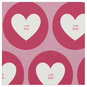 Heart Red Luv Bug Fabric Stoff