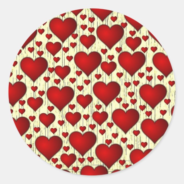 Heart Red Valentine Runder Aufkleber (Vorderseite)