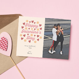 Heart Retro Happy Galentine's Day Bestfriend Foto Postkarte