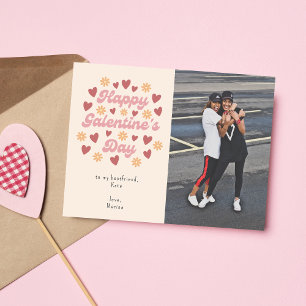 Heart Retro Happy Galentine's Day Bestfriend Foto Postkarte