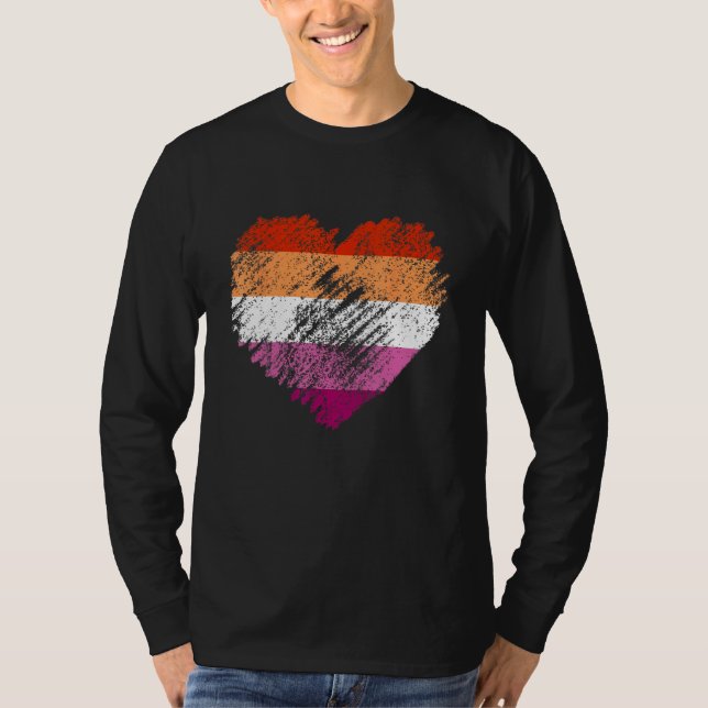 Heart Retro LGBT Pride Month Support LGBTQ Flag Le T-Shirt (Vorderseite)
