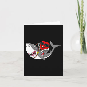 Heart Riding Shark Valentine's Day Fun Boys Girls Karte