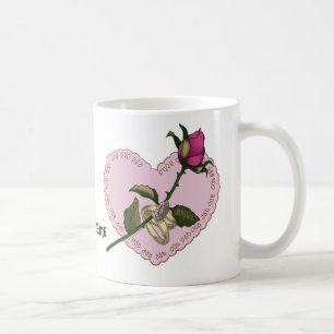 Heart Rings Rose Hochzeit Tasse
