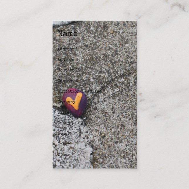 Heart Rock und Fossil Rock Visitenkarte (Vorderseite)