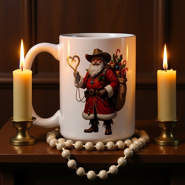 Heart Rope Cowboy Santa Kaffeetasse (Von Creator hochgeladen)