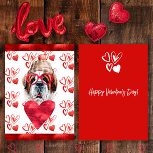 Heart Saint Bernard Dog Lover Valentine Geschenk Feiertagskarte