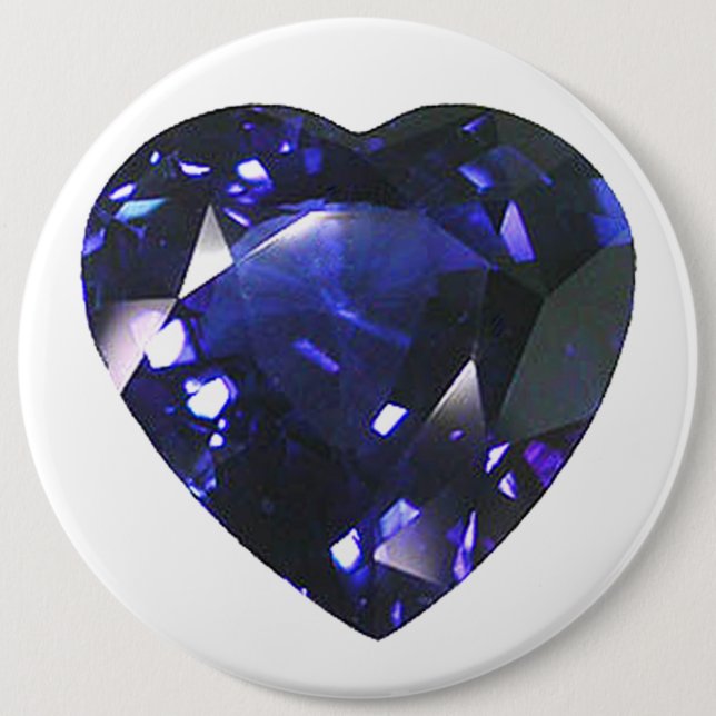Heart Sapphire Blue Button (Vorderseite)