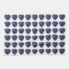 Heart Sapphire Blue Geschirrtuch