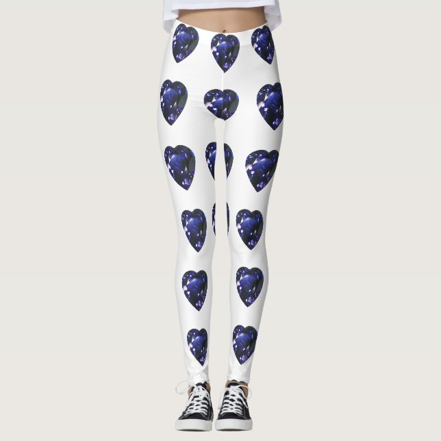 Heart Sapphire Blue Leggings (Vorderseite)
