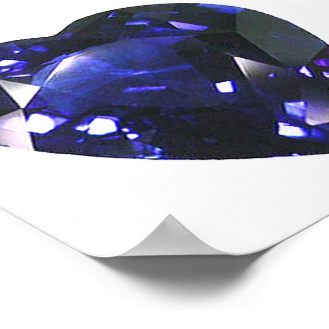 Heart Sapphire Blue Poster (Ecke)