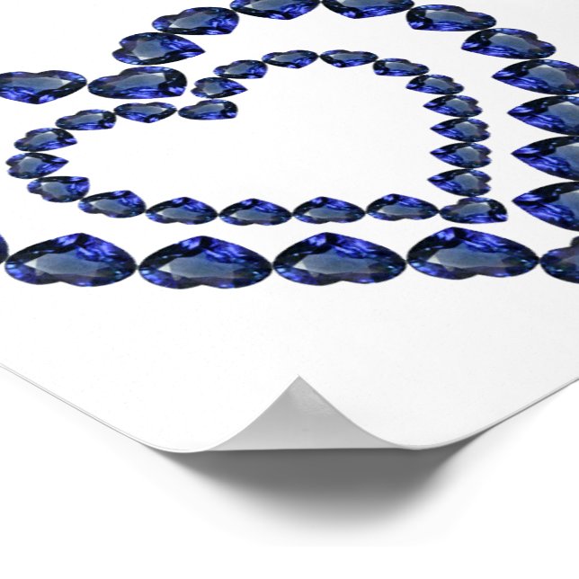 Heart Sapphire Gemstone Poster (Ecke)