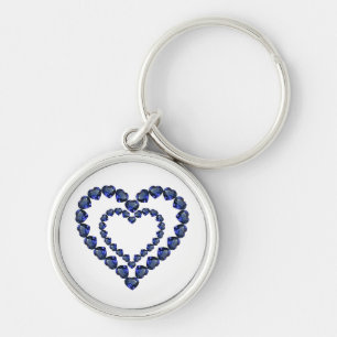 Heart Sapphire Gemstone Schlüsselanhänger