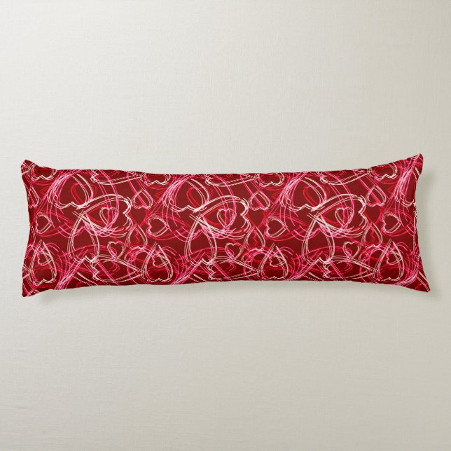 Heart Scribbles Ruby Red Seitenschläferkissen (Rückseite)