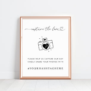 Heart Script Capture the Liebe Camera Wedding Sign Poster