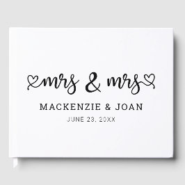 Heart Script Mrs. & Mrs. Lesbian Wedding Gästebuch