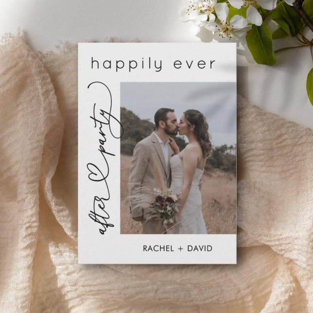 Heart Script Wir haben Foto Hochzeit Empfang Einladung (Von Creator hochgeladen)