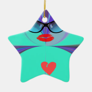 Heart Selfie Keramikornament