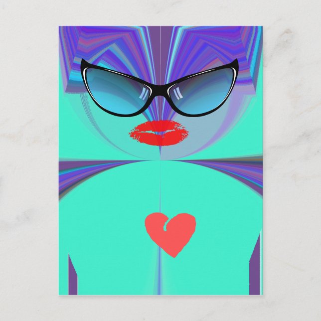 Heart Selfie Postkarte (Vorderseite)