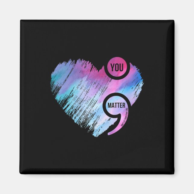 Heart Semicolon Project Suicide Prevention Awarene Magnet (Vorne)