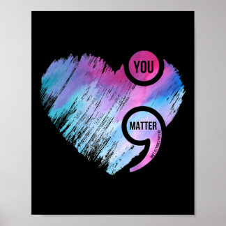 Heart Semicolon Project Suicide Prevention Awarene Poster
