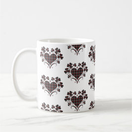 Heart Shamrock Plaid Black Classic Clover Kaffeetasse