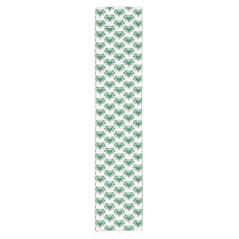 Heart Shamrock Plaid Green Classic Clover Kurzer Tischläufer