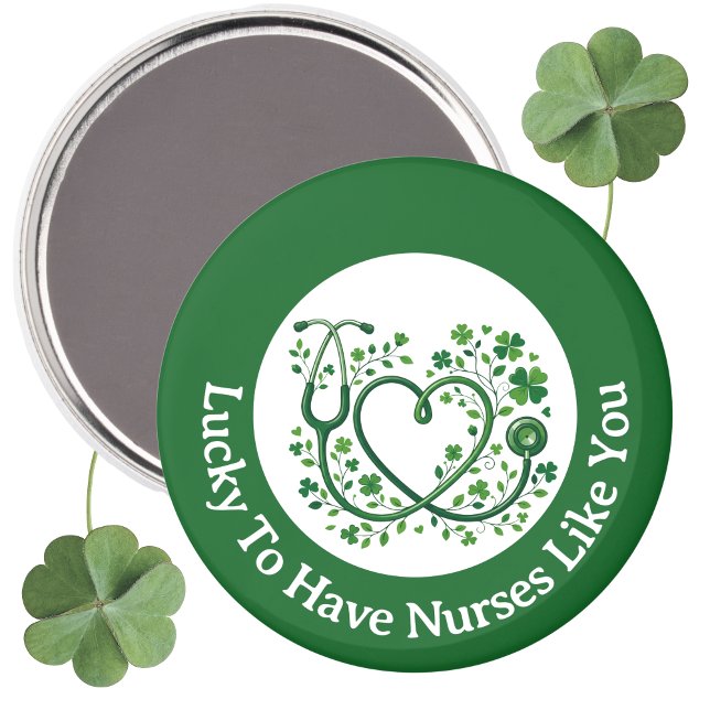 Heart Shamrock Stethoscope Lucky to Have Nurses Magnet (Von Creator hochgeladen)