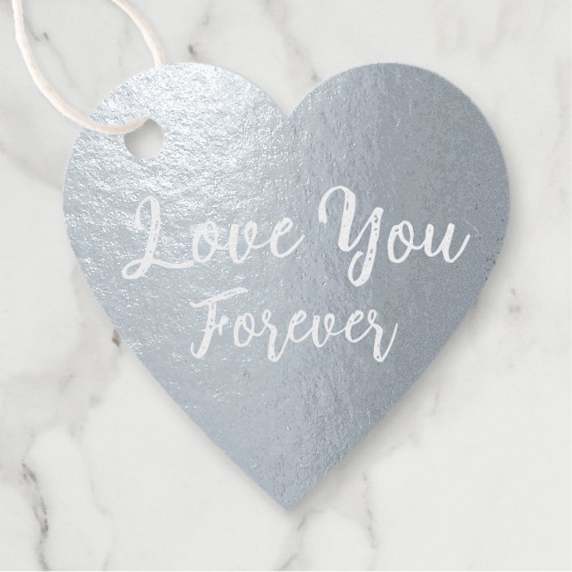 Heart Shape Gift Tag Silver Foil (Vorderseite)