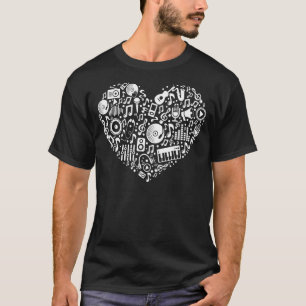 Heart Shape Musical Notes Music Liebhaber Geschenk T-Shirt