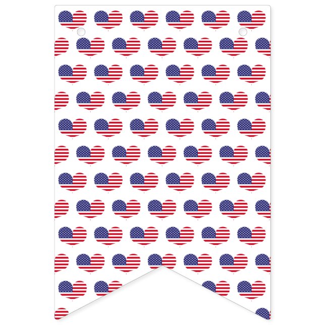 Heart Shaped American Flag Print | 4. Juli Wimpelkette (Erste Fahne)