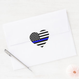 Heart Shaped Aufkleber für die Flag der Polizei