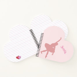 Heart Shaped Ballerina Pink Girls School Notizbuch