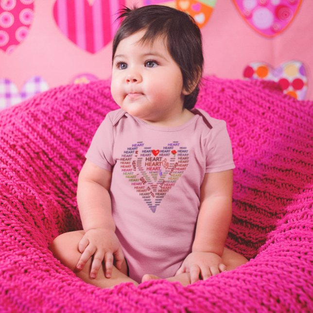 Heart Shaped Bodysuit für Herz und Rose Baby Strampler (Words of Heart and Roses Heart Shaped Bodysuit)