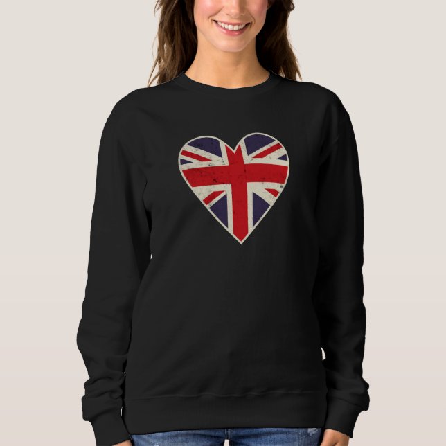 Heart Shaped British Union Jack Flag Sweatshirt (Vorderseite)