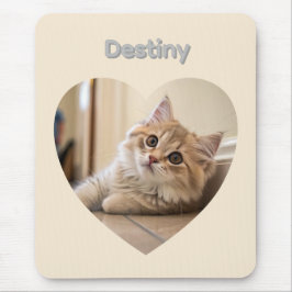Heart-Shaped Cat Design Mousepad