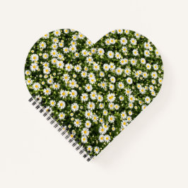 Heart-Shaped Daisy Meadow Notebook Notizbuch