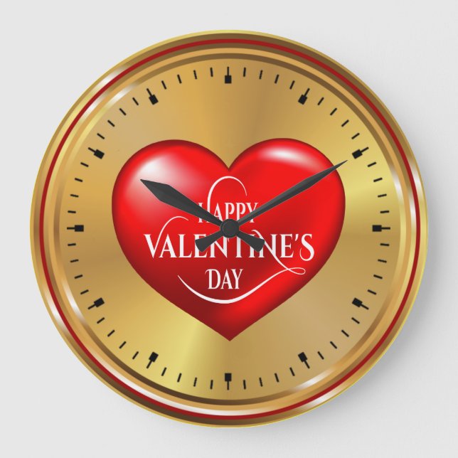 Heart Shaped Design Large Clock Große Wanduhr (Vorderseite)