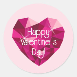 Heart Shaped Diamond Valentine's Day Runder Aufkleber
